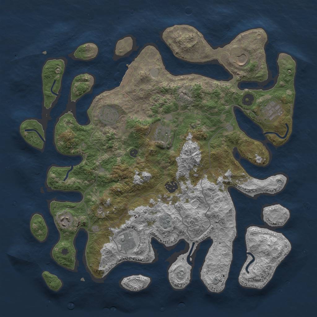 Rust Map: Procedural Map, Size: 4000, Seed: 961376, 15 Monuments