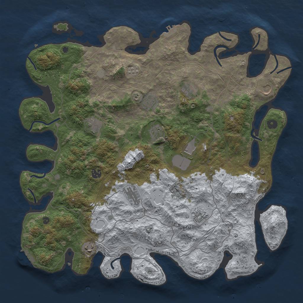 Rust Map: Procedural Map, Size: 4500, Seed: 154892, 20 Monuments