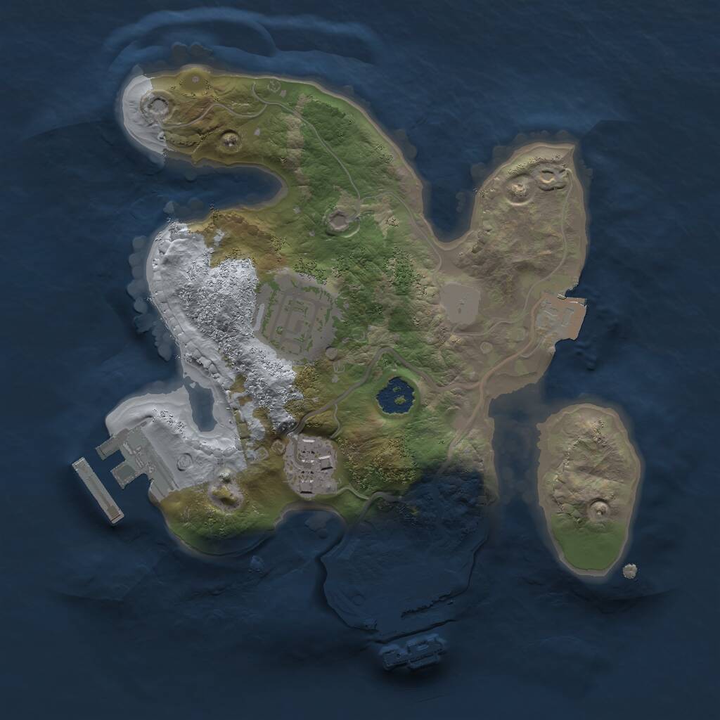 Rust Map: Procedural Map, Size: 2000, Seed: 25122021, 5 Monuments