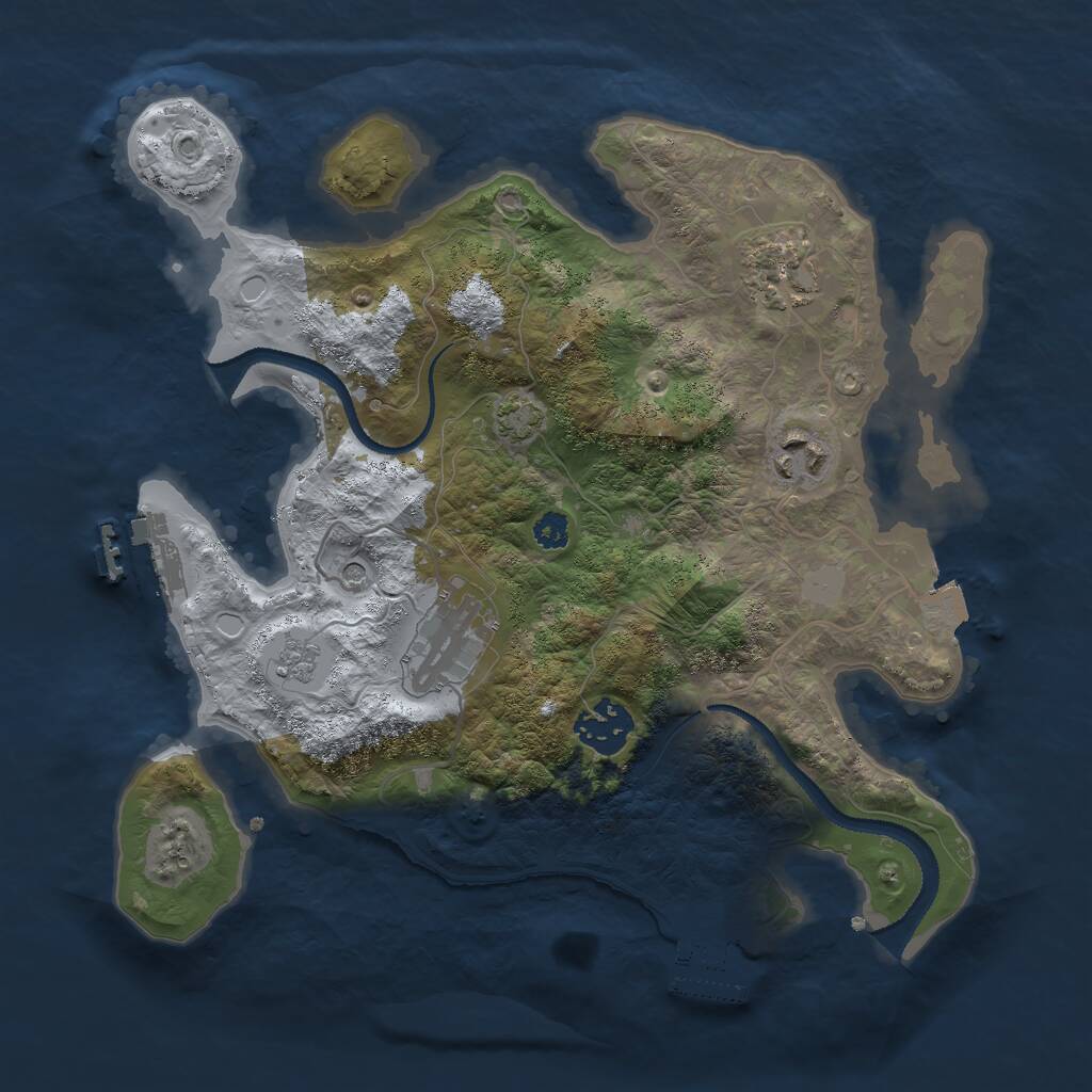 Rust Map: Procedural Map, Size: 3000, Seed: 1500740527, 10 Monuments