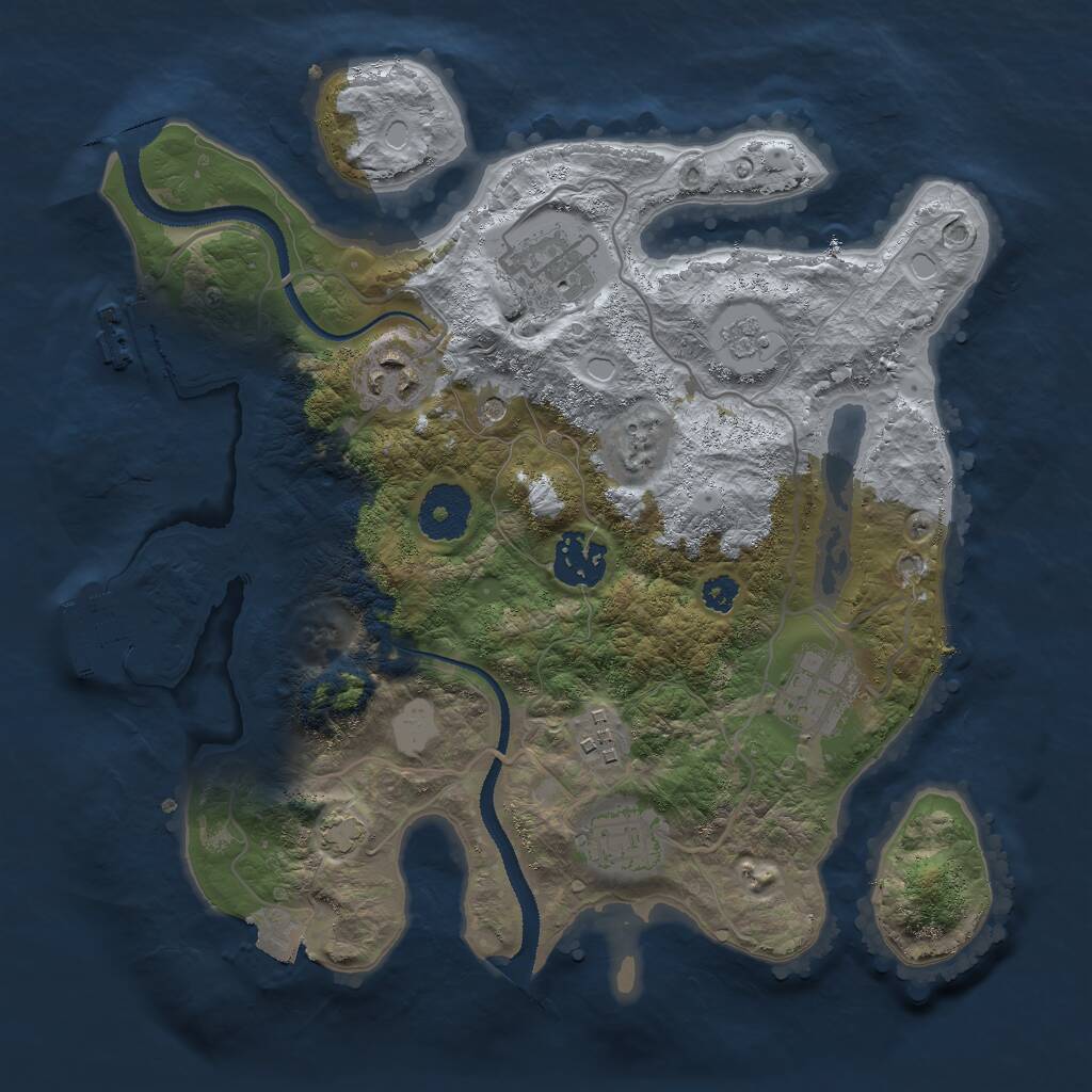 Rust Map: Procedural Map, Size: 3000, Seed: 65190310, 12 Monuments