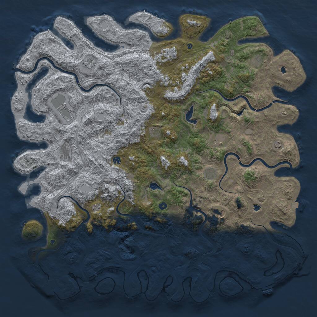 Rust Map: Procedural Map, Size: 6000, Seed: 7594, 17 Monuments