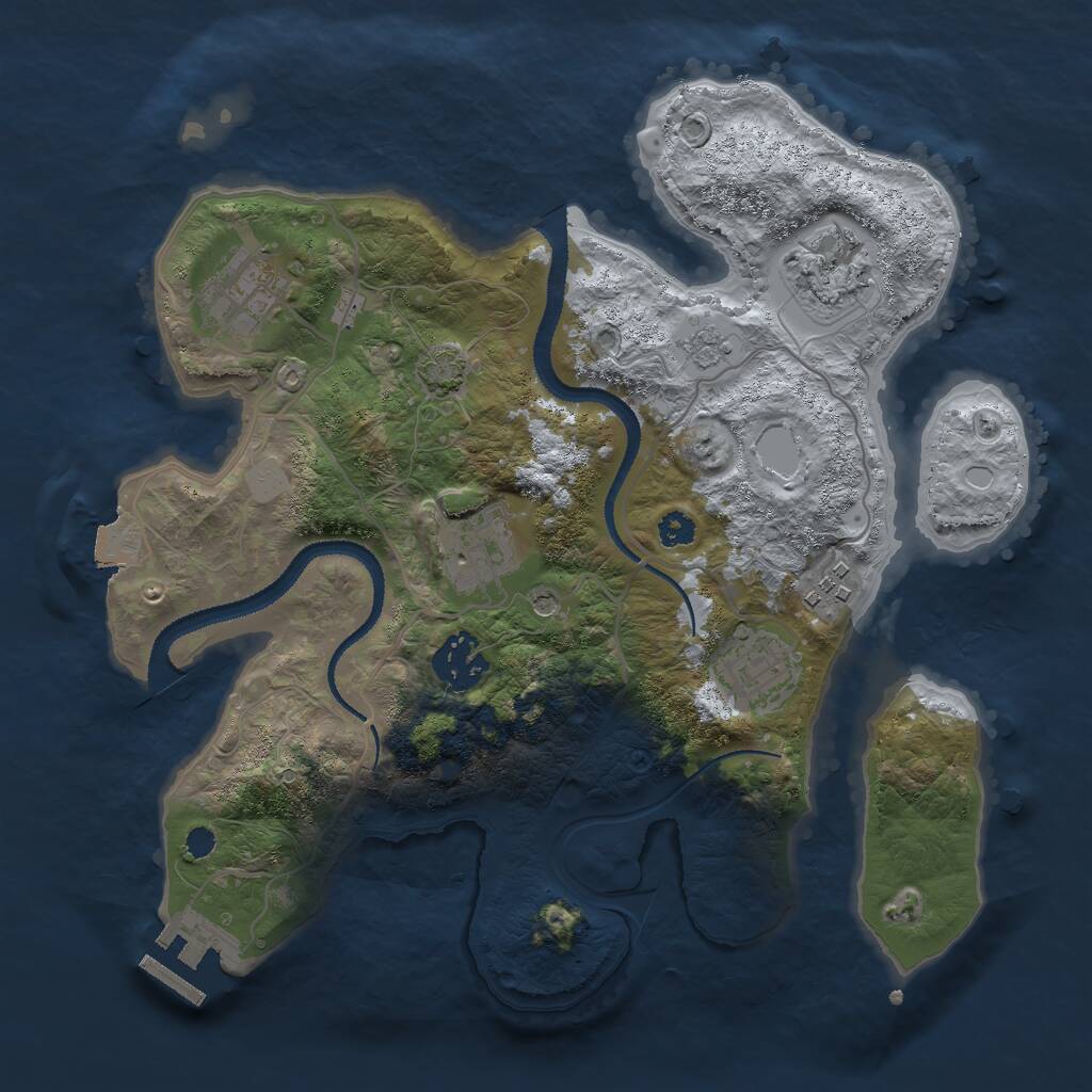 Rust Map: Procedural Map, Size: 3000, Seed: 1552223942, 11 Monuments