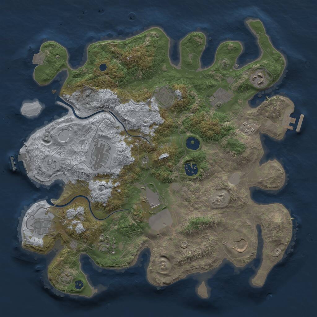 Rust Map: Procedural Map, Size: 3550, Seed: 534773, 16 Monuments