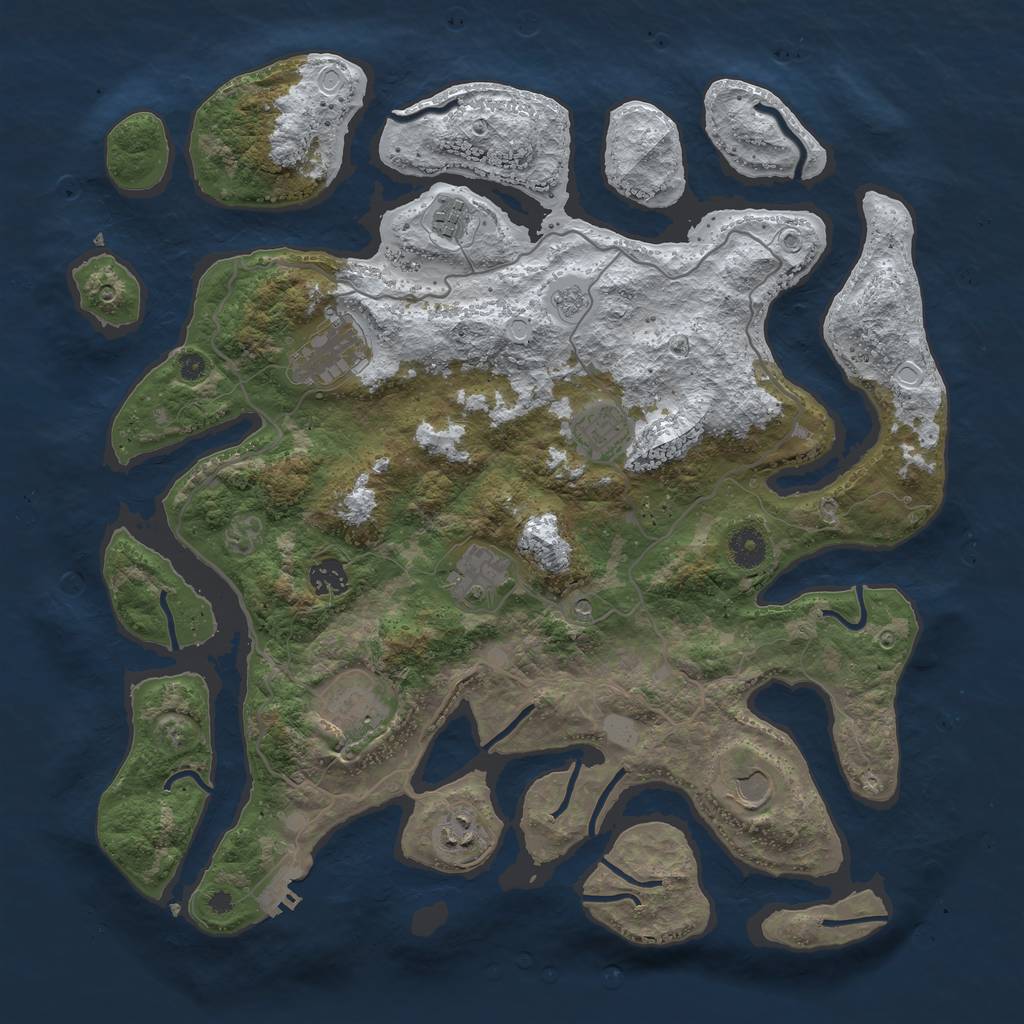 Rust Map: Procedural Map, Size: 4000, Seed: 427360, 16 Monuments