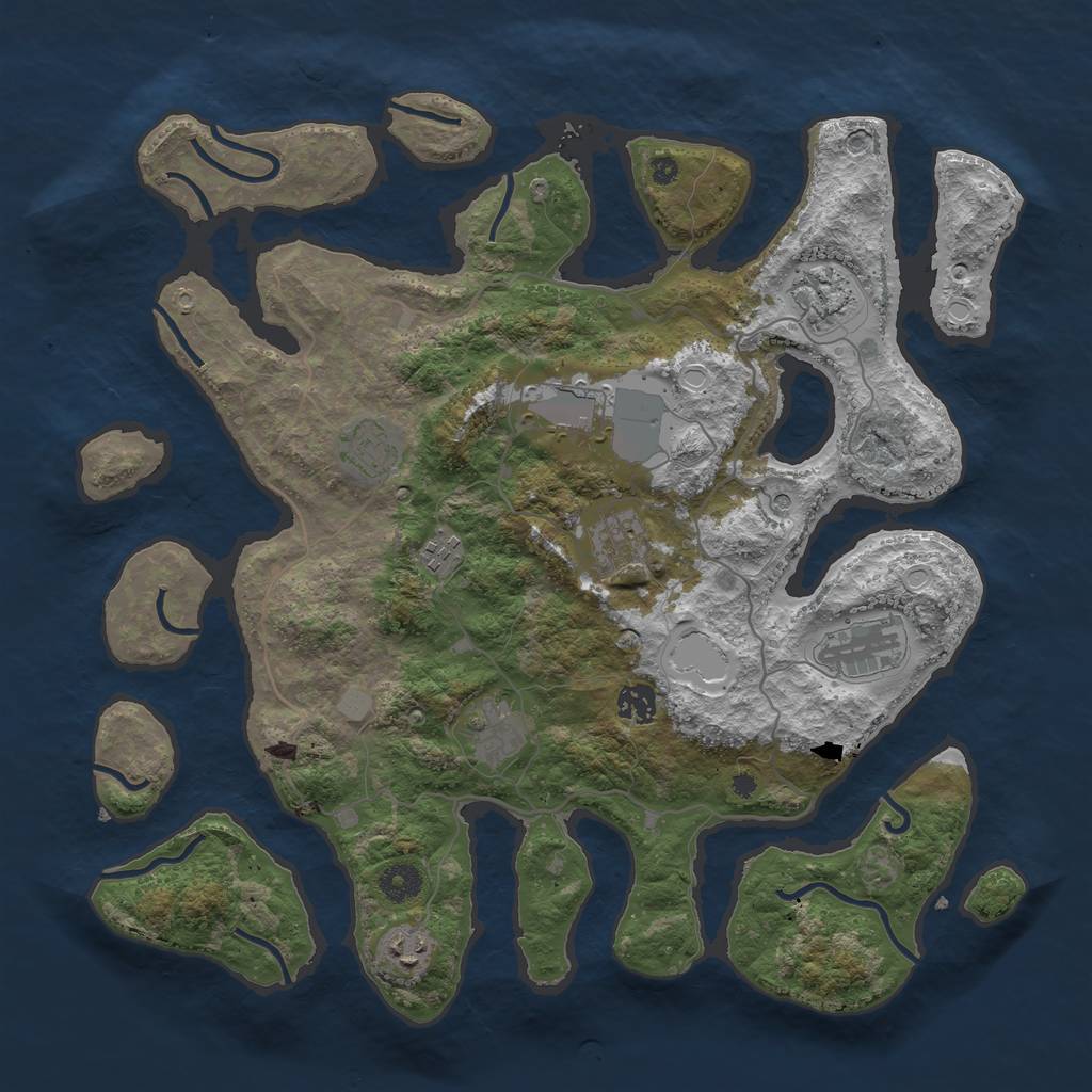 Rust Map: Procedural Map, Size: 4000, Seed: 74032366, 15 Monuments