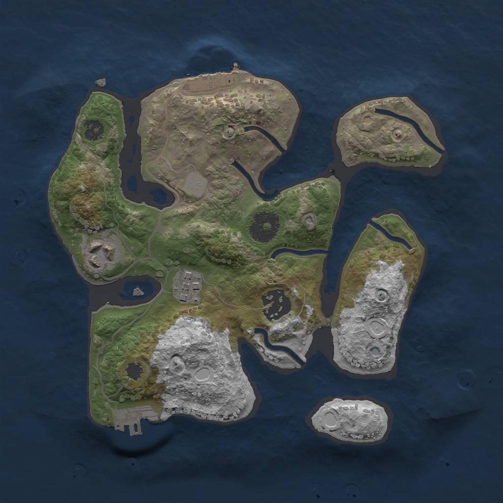 Rust Map: Procedural Map, Size: 2500, Seed: 2008169996, 10 Monuments