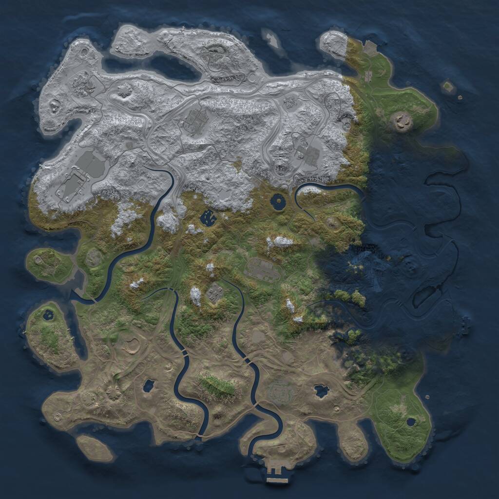 Rust Map: Procedural Map, Size: 4750, Seed: 996633, 17 Monuments