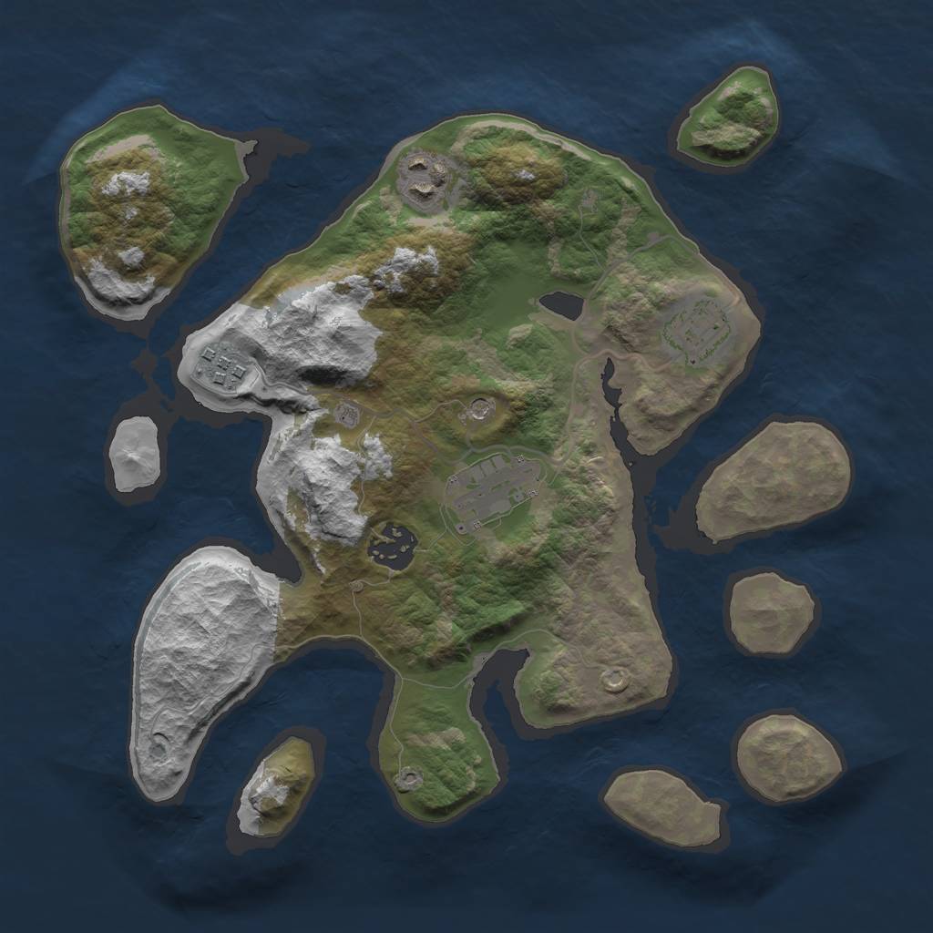 Rust Map: Barren, Size: 3000, Seed: 31, 8 Monuments