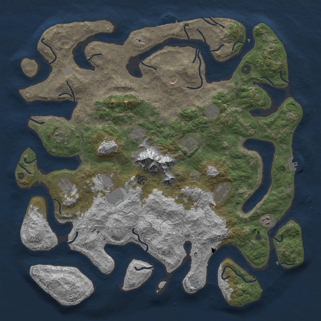 Rust Map: Procedural Map, Size: 5000, Seed: 23567, 19 Monuments