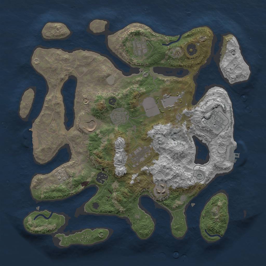Rust Map: Procedural Map, Size: 3550, Seed: 149953, 17 Monuments