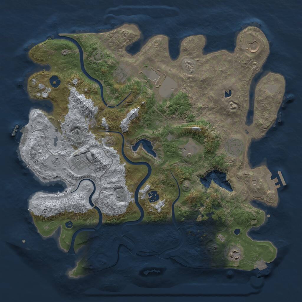 Rust Map: Procedural Map, Size: 4000, Seed: 756432, 15 Monuments