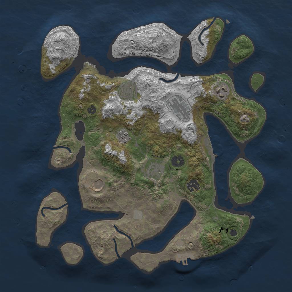 Rust Map: Procedural Map, Size: 3500, Seed: 804933, 14 Monuments
