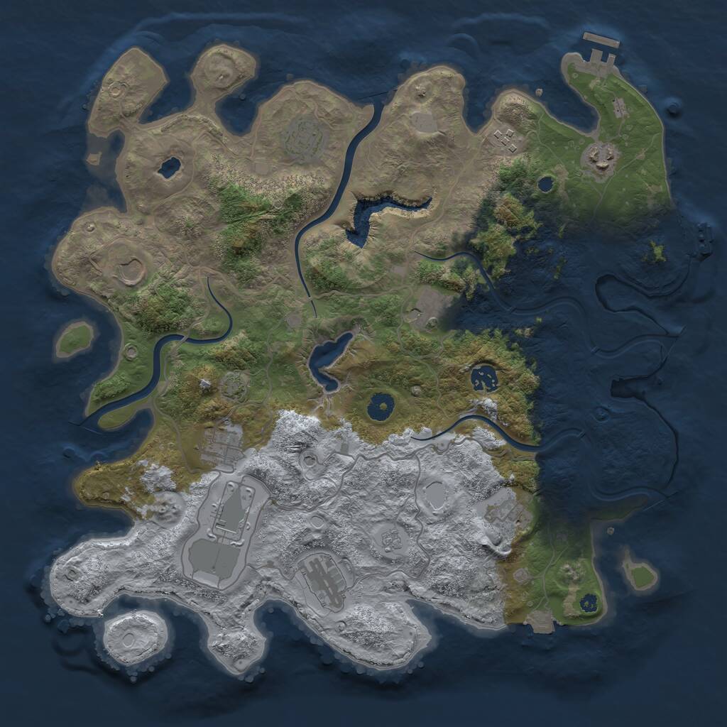 Rust Map: Procedural Map, Size: 4000, Seed: 26838, 16 Monuments