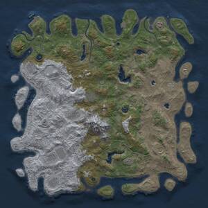 Thumbnail Rust Map: Procedural Map, Size: 5000, Seed: 17777, 16 Monuments