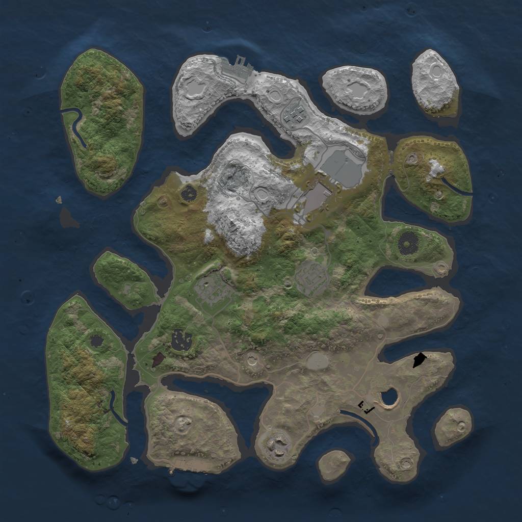 Rust Map: Procedural Map, Size: 3550, Seed: 796988, 15 Monuments