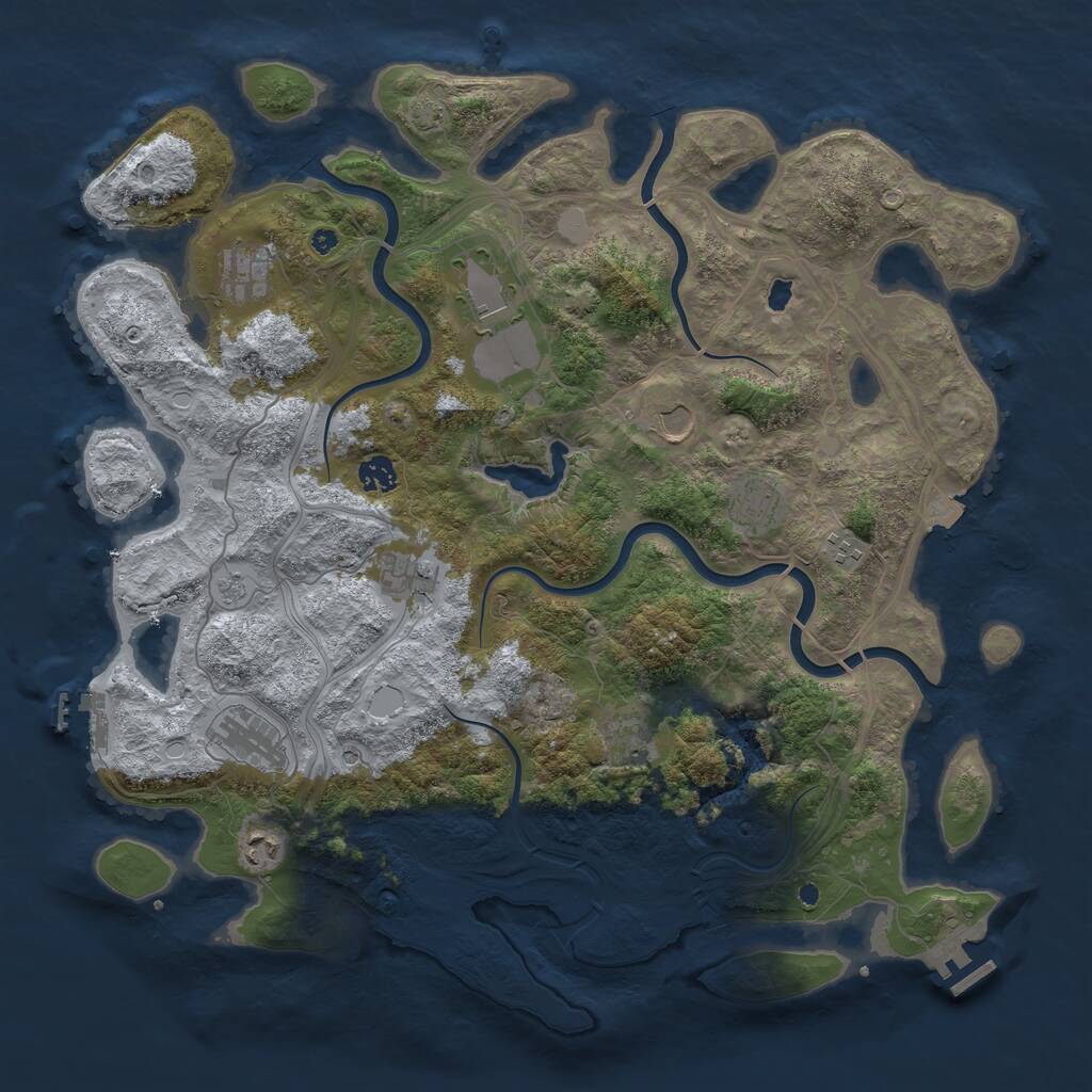 Rust Map: Procedural Map, Size: 4333, Seed: 224142909, 16 Monuments