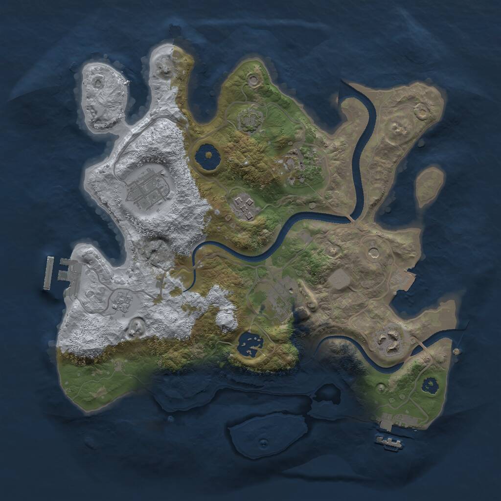 Rust Map: Procedural Map, Size: 3010, Seed: 1955005018, 12 Monuments
