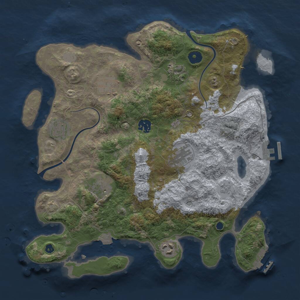 Rust Map: Procedural Map, Size: 3400, Seed: 149953, 13 Monuments