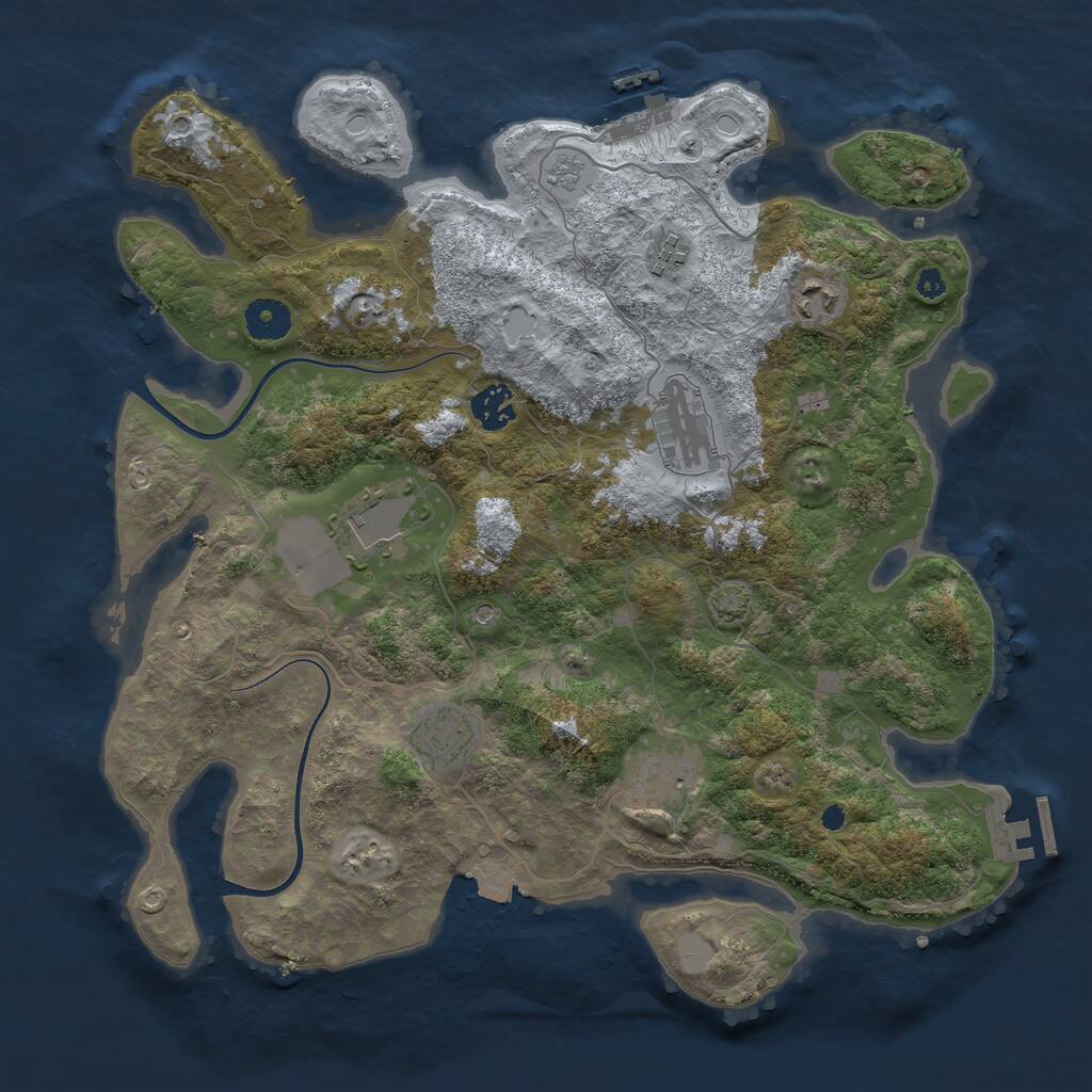 Rust Map: Procedural Map, Size: 3700, Seed: 17788, 13 Monuments