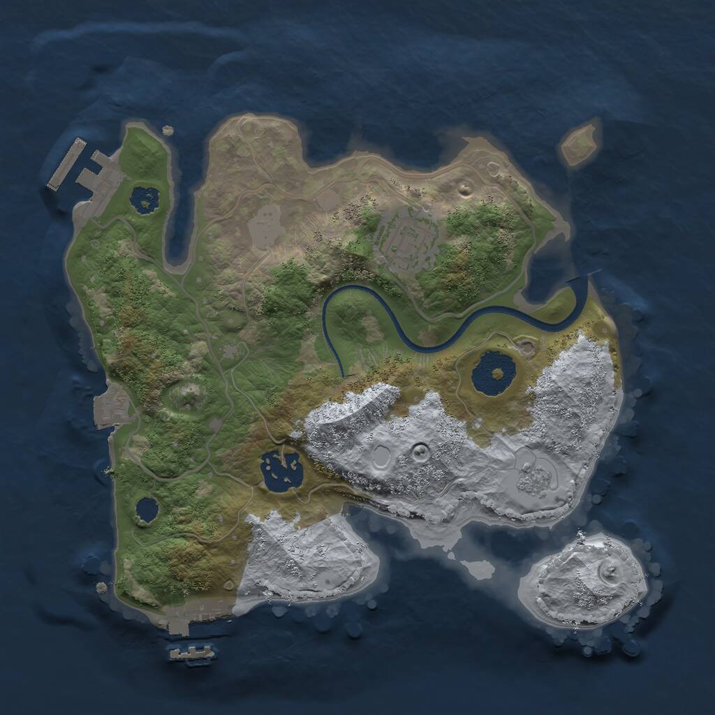 Rust Map: Procedural Map, Size: 2500, Seed: 367237614, 6 Monuments