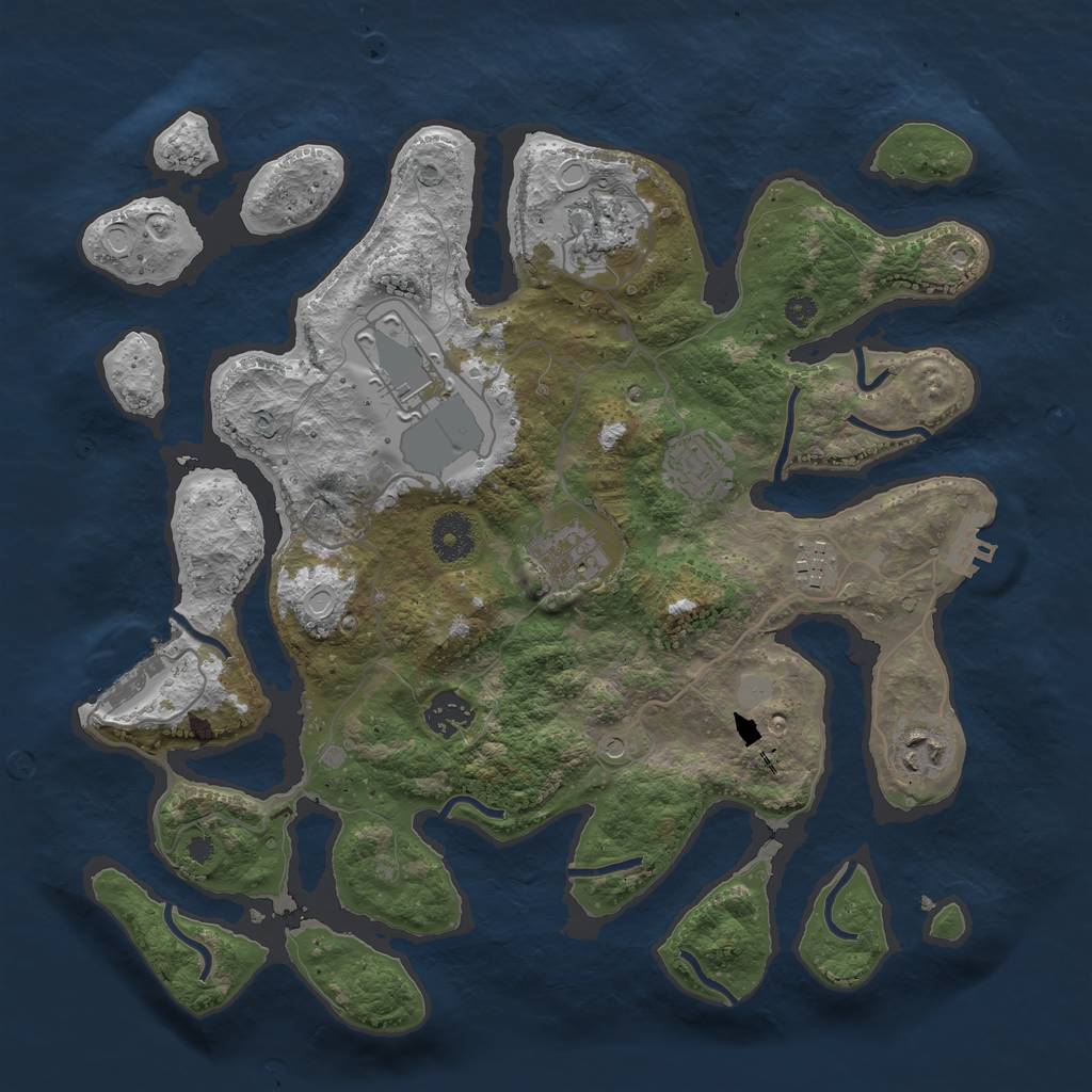 Rust Map: Procedural Map, Size: 3550, Seed: 196662, 15 Monuments