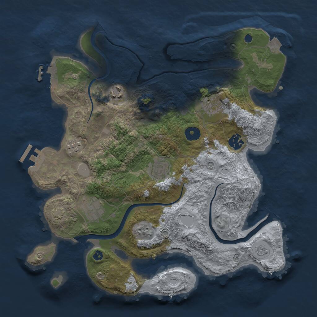 Rust Map: Procedural Map, Size: 3236, Seed: 211, 12 Monuments