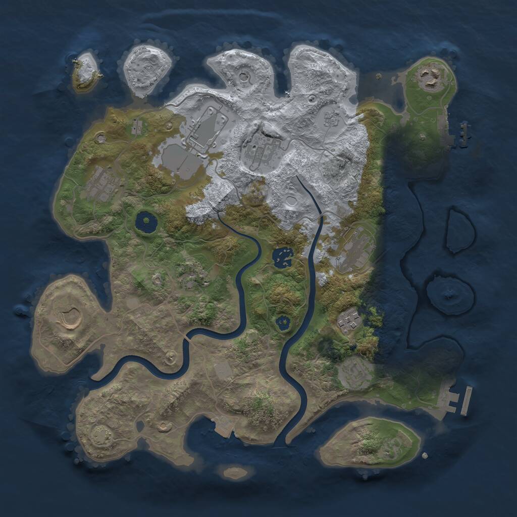 Rust Map: Procedural Map, Size: 3550, Seed: 776787, 16 Monuments