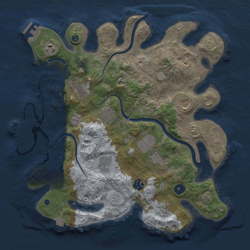 Rust Map: Procedural Map, Size: 3550, Seed: 798889, 15 Monuments