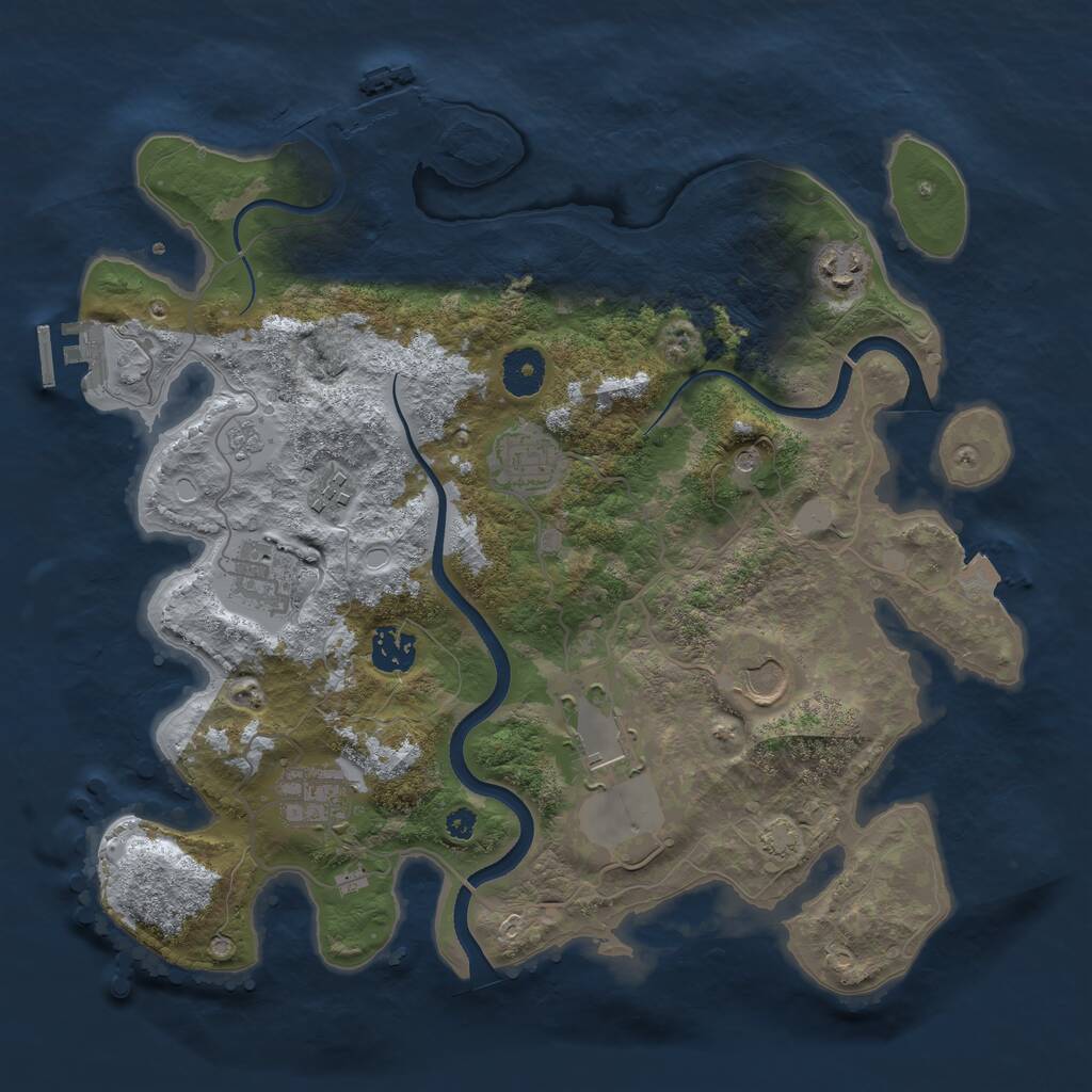 Rust Map: Procedural Map, Size: 3550, Seed: 849689, 14 Monuments