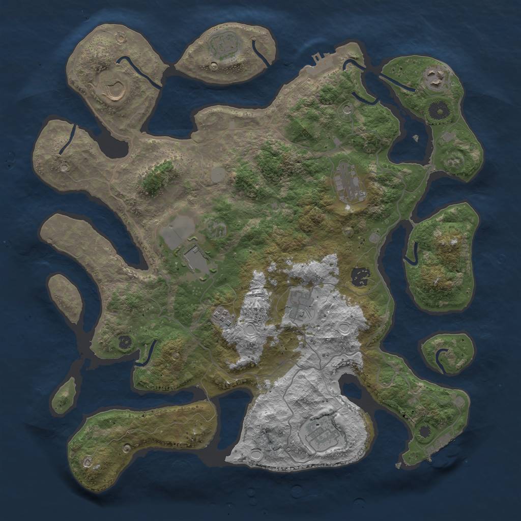 Rust Map: Procedural Map, Size: 4000, Seed: 117138, 17 Monuments