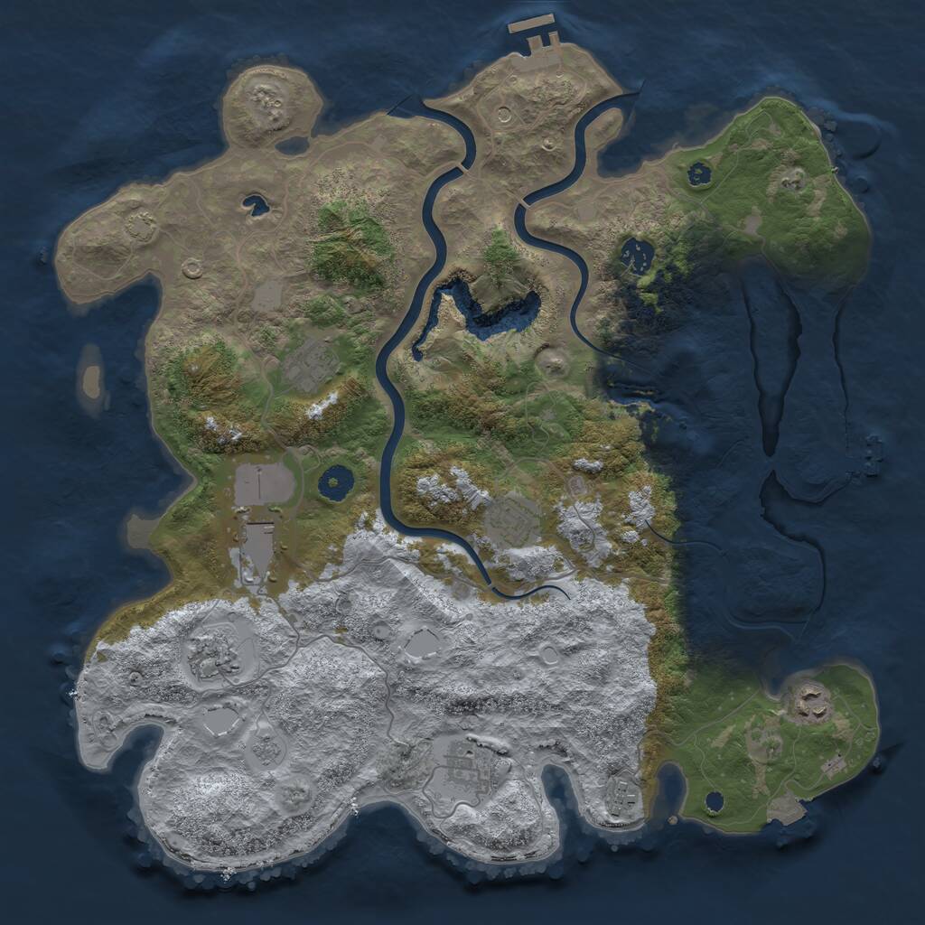 Rust Map: Procedural Map, Size: 4000, Seed: 862262, 14 Monuments