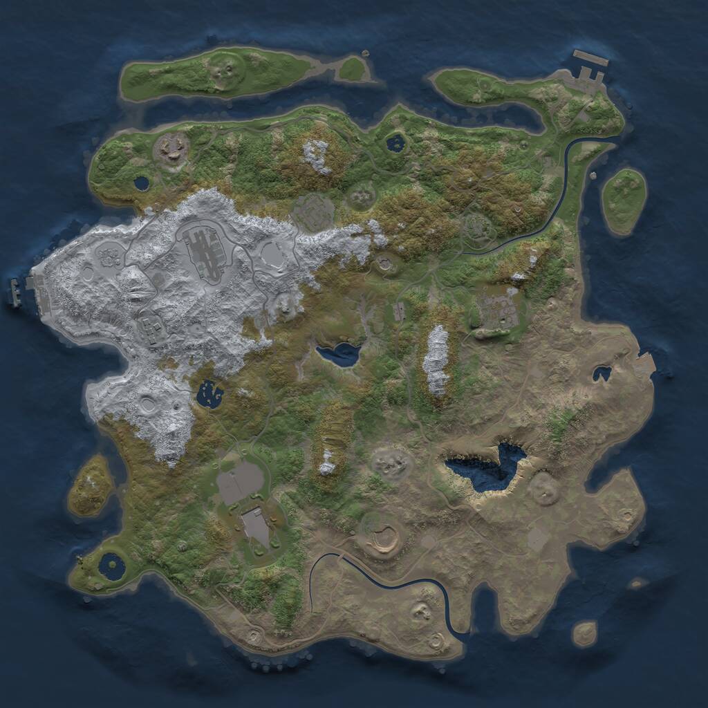 Rust Map: Procedural Map, Size: 4000, Seed: 547809620, 14 Monuments