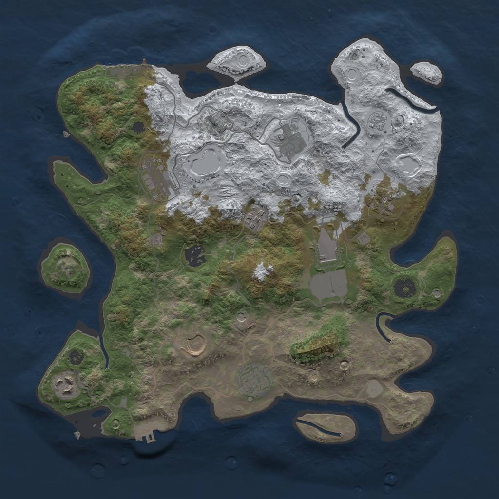 Rust Map: Procedural Map, Size: 3500, Seed: 743, 18 Monuments