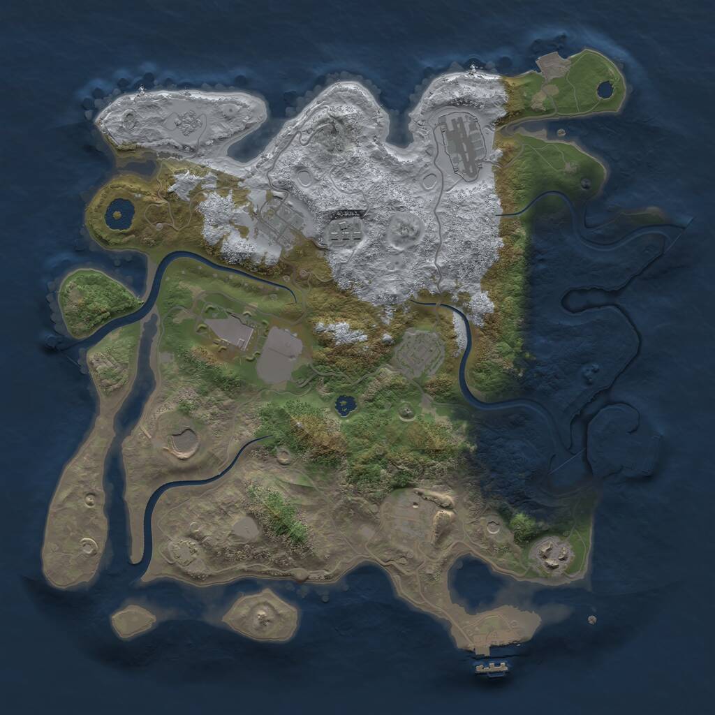 Rust Map: Procedural Map, Size: 3500, Seed: 3579613, 14 Monuments