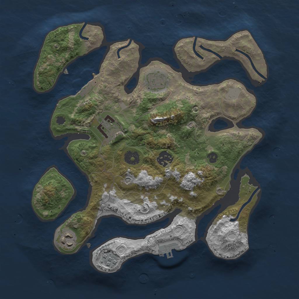 Rust Map: Procedural Map, Size: 3000, Seed: 42422, 13 Monuments
