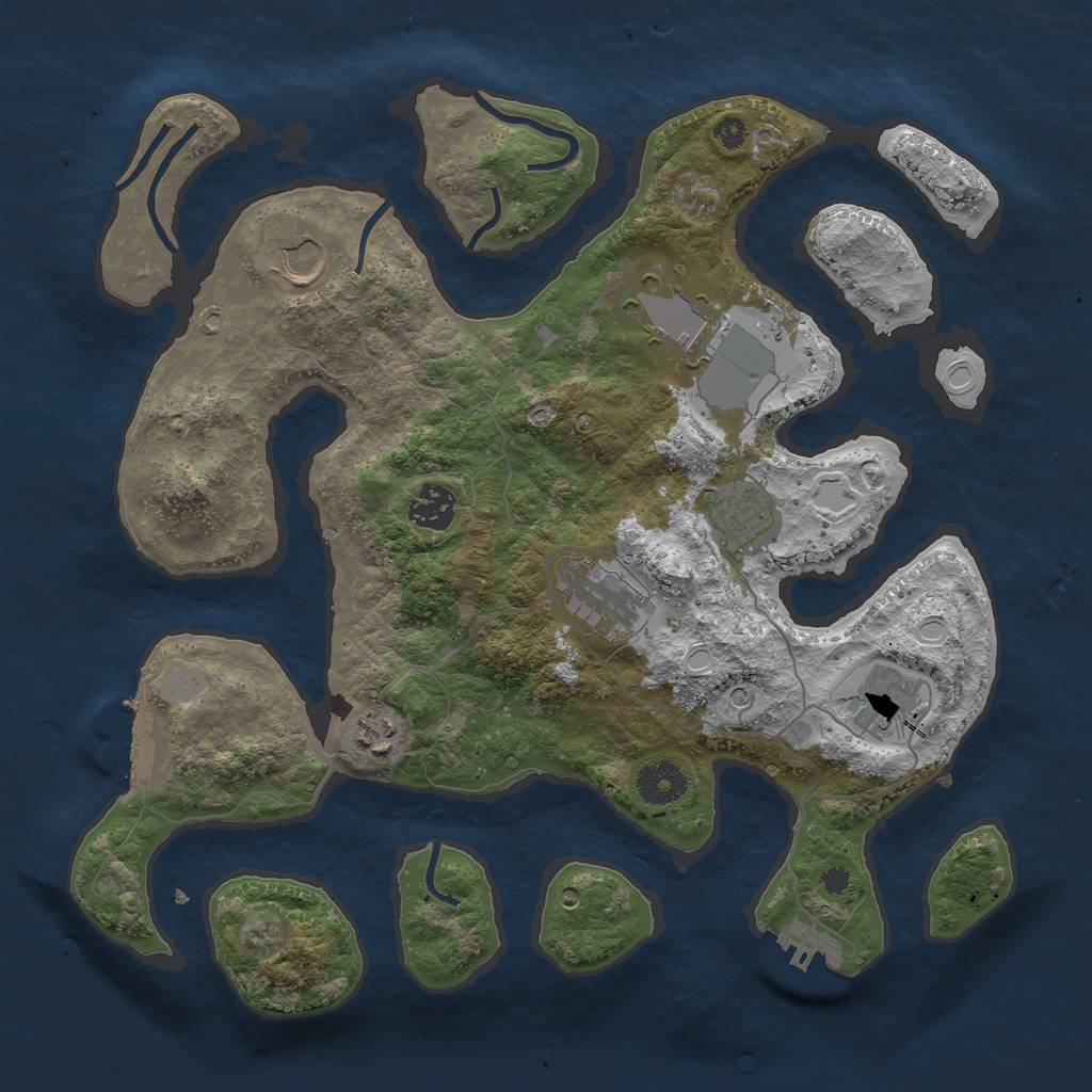 Rust Map: Procedural Map, Size: 3550, Seed: 954352, 15 Monuments
