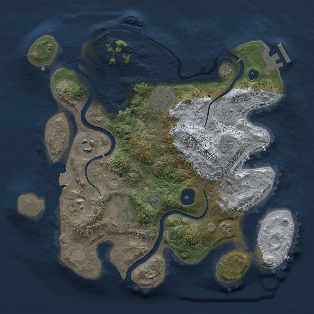 Rust Map: Procedural Map, Size: 3000, Seed: 541513556, 10 Monuments