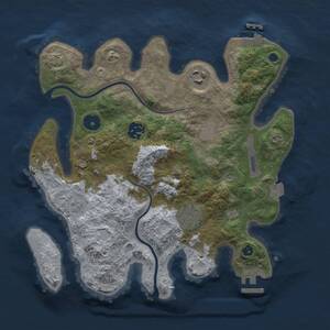 Thumbnail Rust Map: Procedural Map, Size: 3000, Seed: 3, 9 Monuments