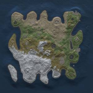 Thumbnail Rust Map: Procedural Map, Size: 3000, Seed: 3, 12 Monuments