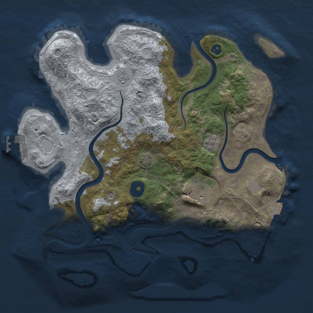 Rust Map: Procedural Map, Size: 3000, Seed: 21, 7 Monuments