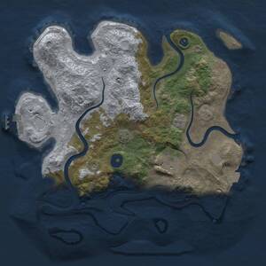 Thumbnail Rust Map: Procedural Map, Size: 3000, Seed: 21, 7 Monuments