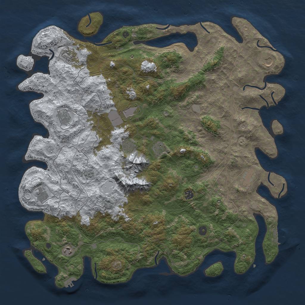 Rust Map: Procedural Map, Size: 5000, Seed: 25122021, 20 Monuments