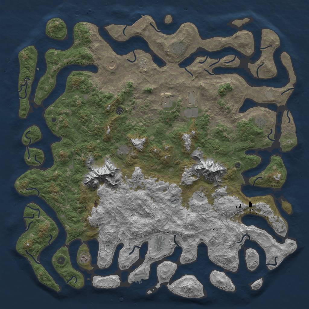 Rust Map: Procedural Map, Size: 6000, Seed: 321, 19 Monuments