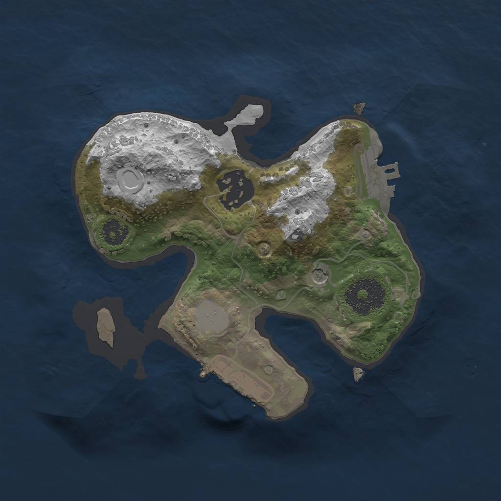 Rust Map: Procedural Map, Size: 2000, Seed: 1234, 9 Monuments