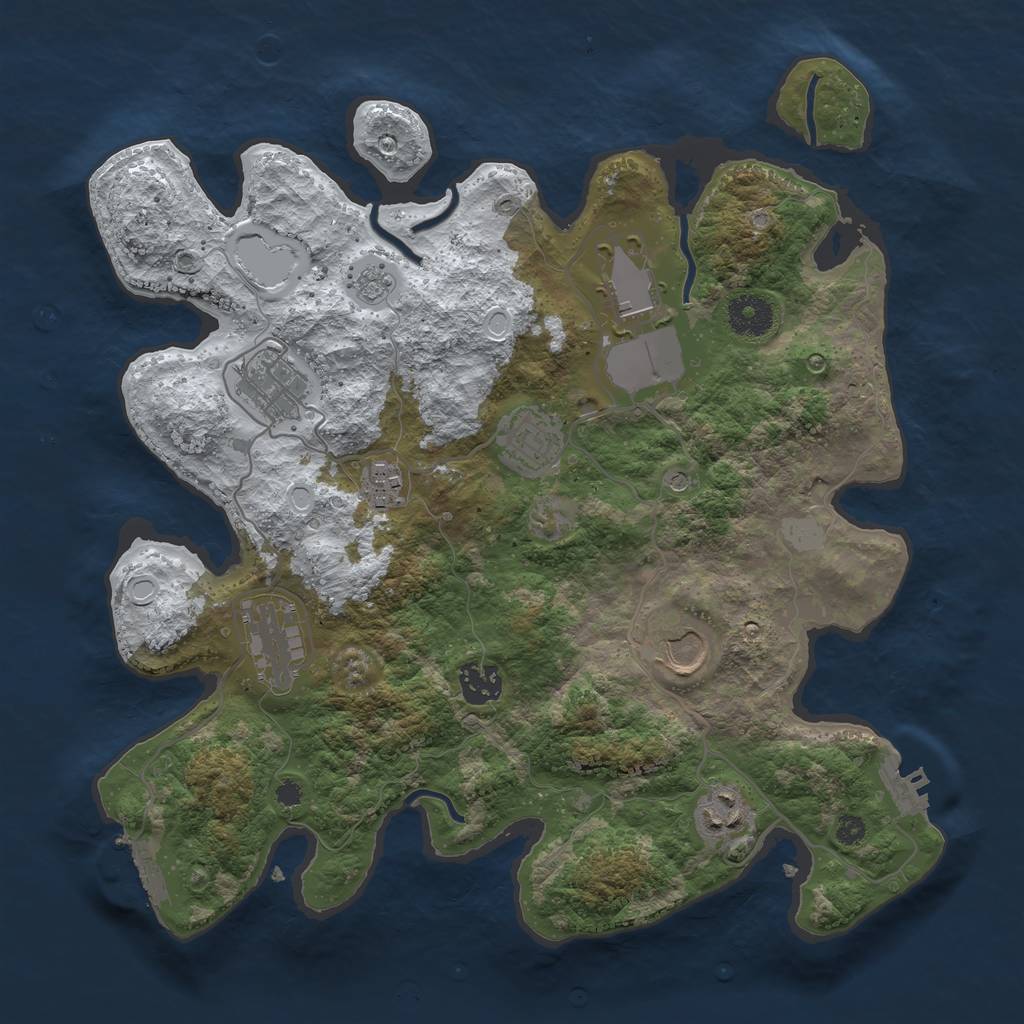 Rust Map: Procedural Map, Size: 3500, Seed: 170, 17 Monuments