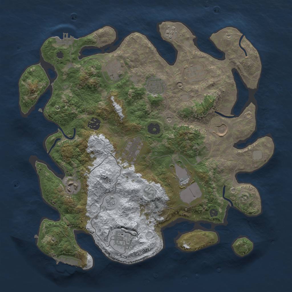 Rust Map: Procedural Map, Size: 3550, Seed: 785830, 19 Monuments