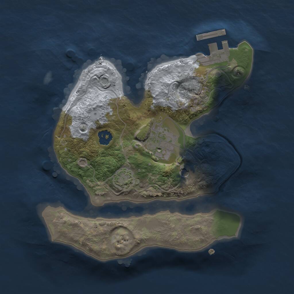 Rust Map: Procedural Map, Size: 2000, Seed: 246768374, 5 Monuments