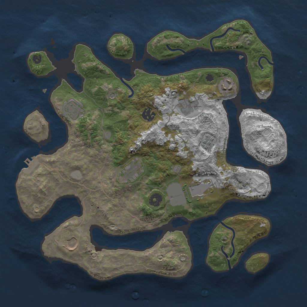 Rust Map: Procedural Map, Size: 3500, Seed: 100392, 15 Monuments