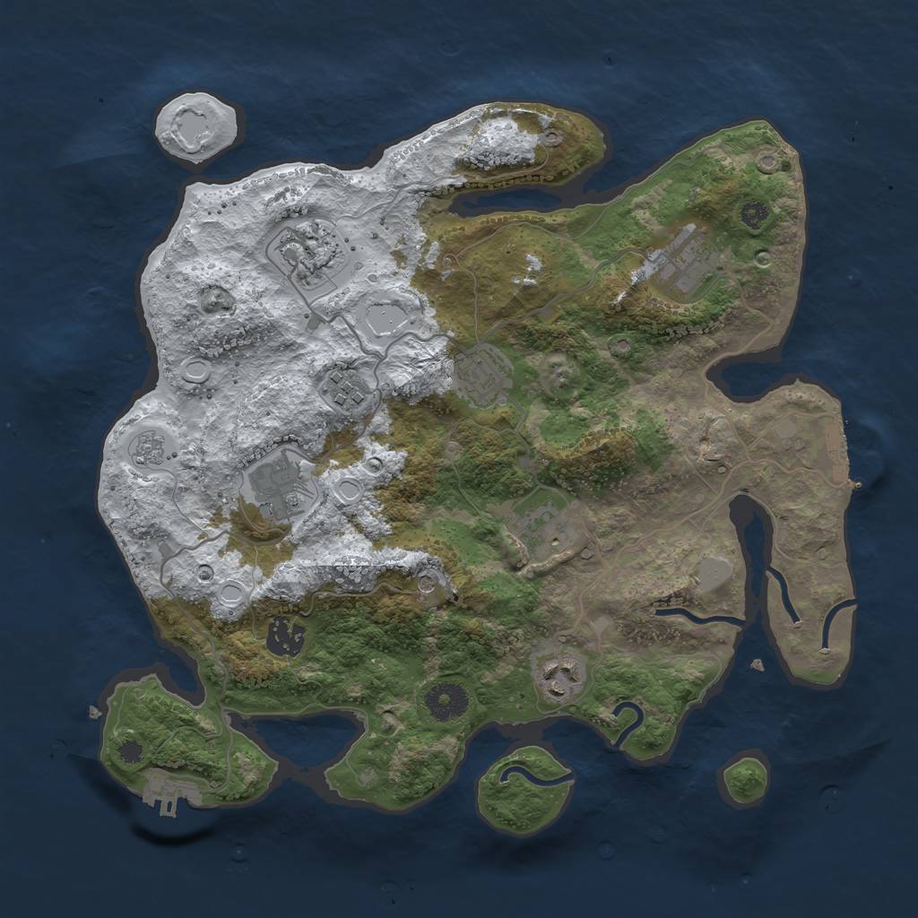 Rust Map: Procedural Map, Size: 3450, Seed: 979919, 17 Monuments
